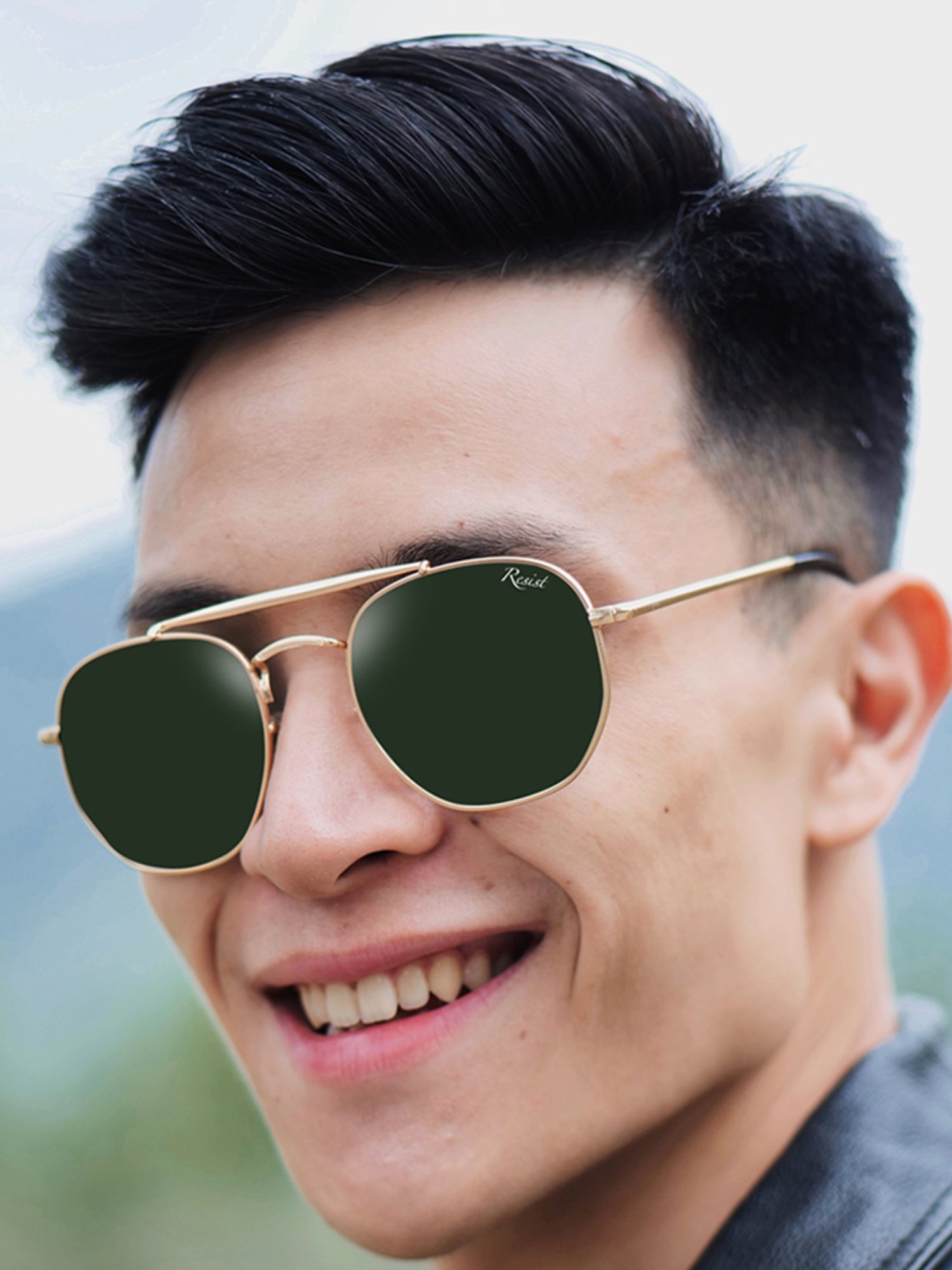 Resist Eyewear Green UV Protection Unisex Sunglasses
