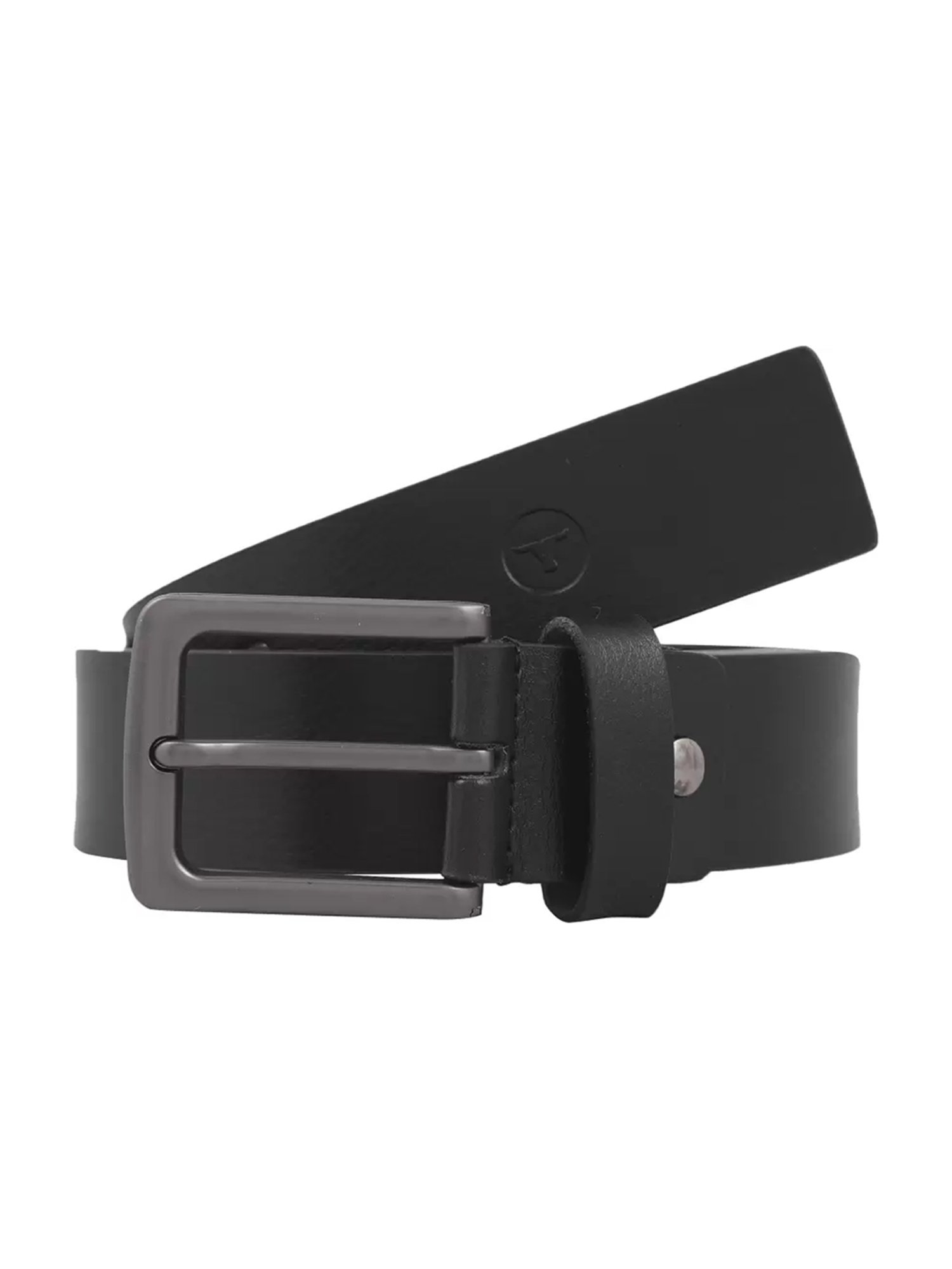 BULCHEE Black Leather Casual Belt for Men
