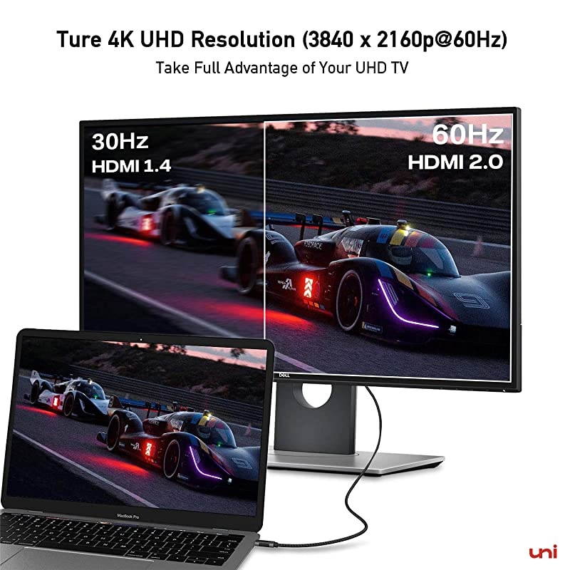 USB C to HDMI Cable for Home Office | 3ft 4K60Hz  USB TypeC to HDMI Braided Cable Thunderbolt 3 Compatible for MacBook Pro 20202019 MacBook AiriPad Pro 20202018 Samsung S20 and More