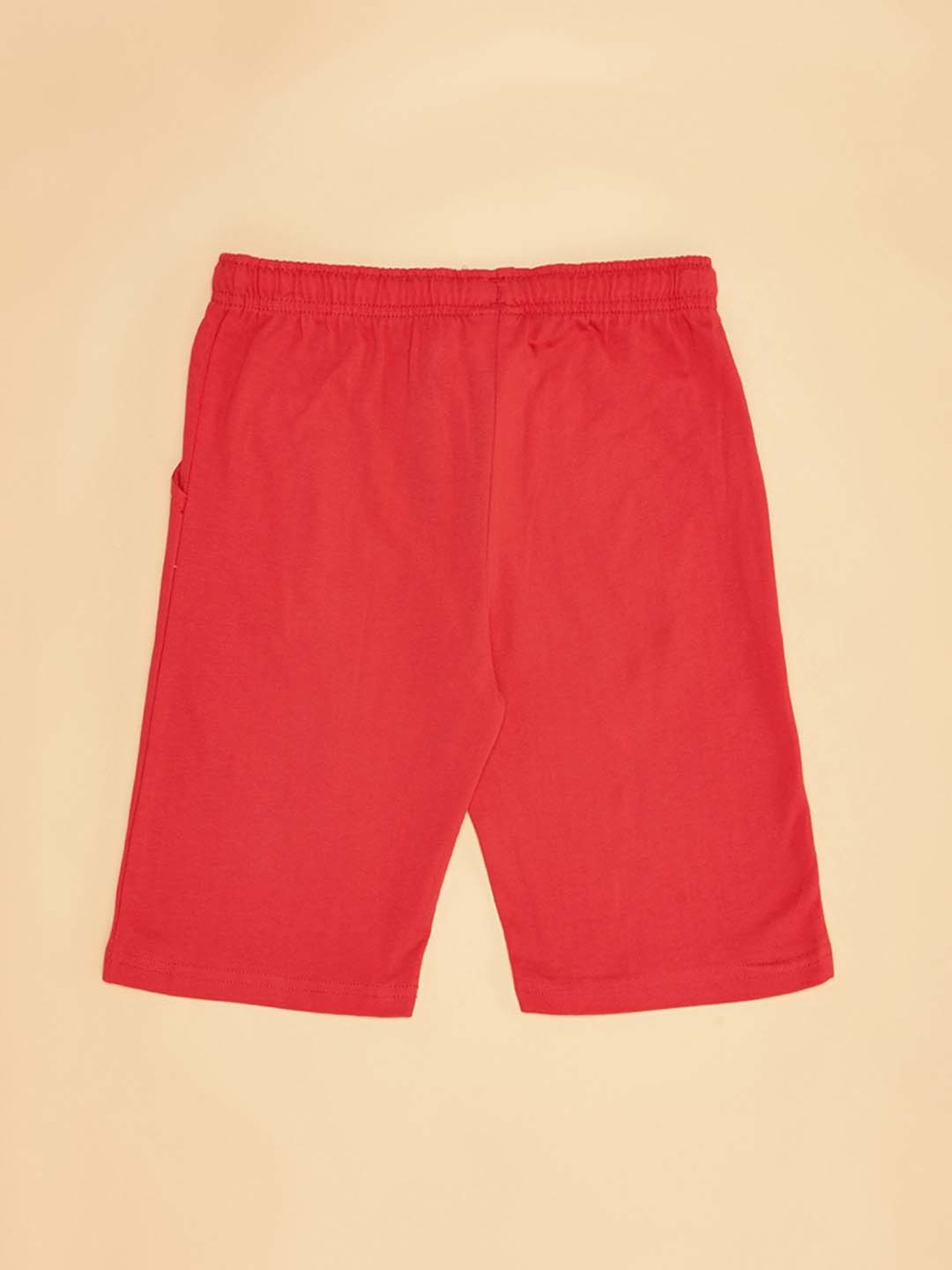 Pantaloons Junior Red Cotton Printed Shorts
