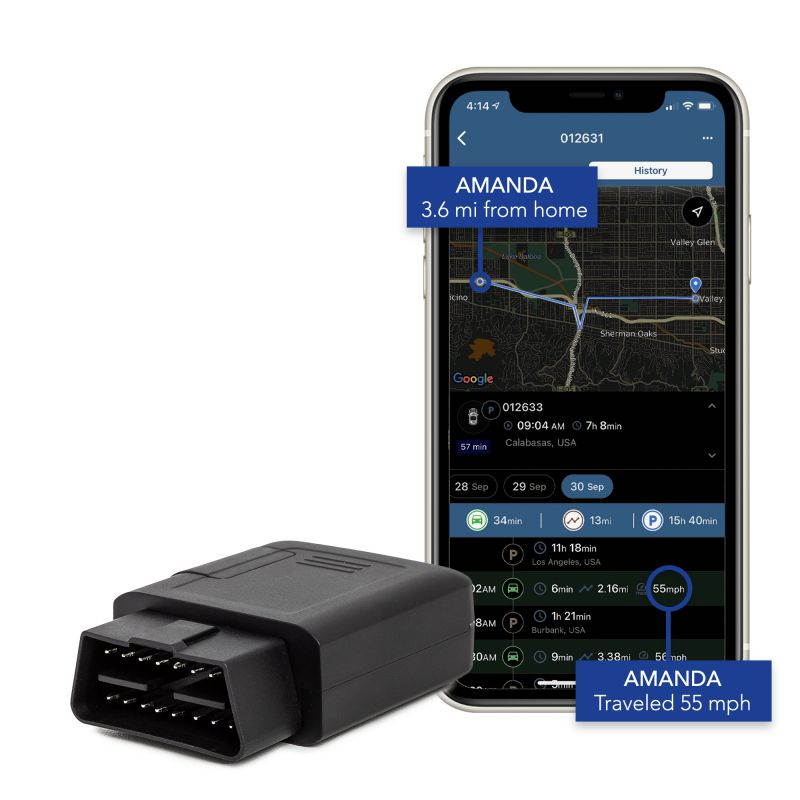 LightningGPS OBD-II Plug-in Real-Time GPS Vehicle Tracker for Fleet, Vehicles, Children, Teens, Elderly, Valuables, Cars. Subscription Required!