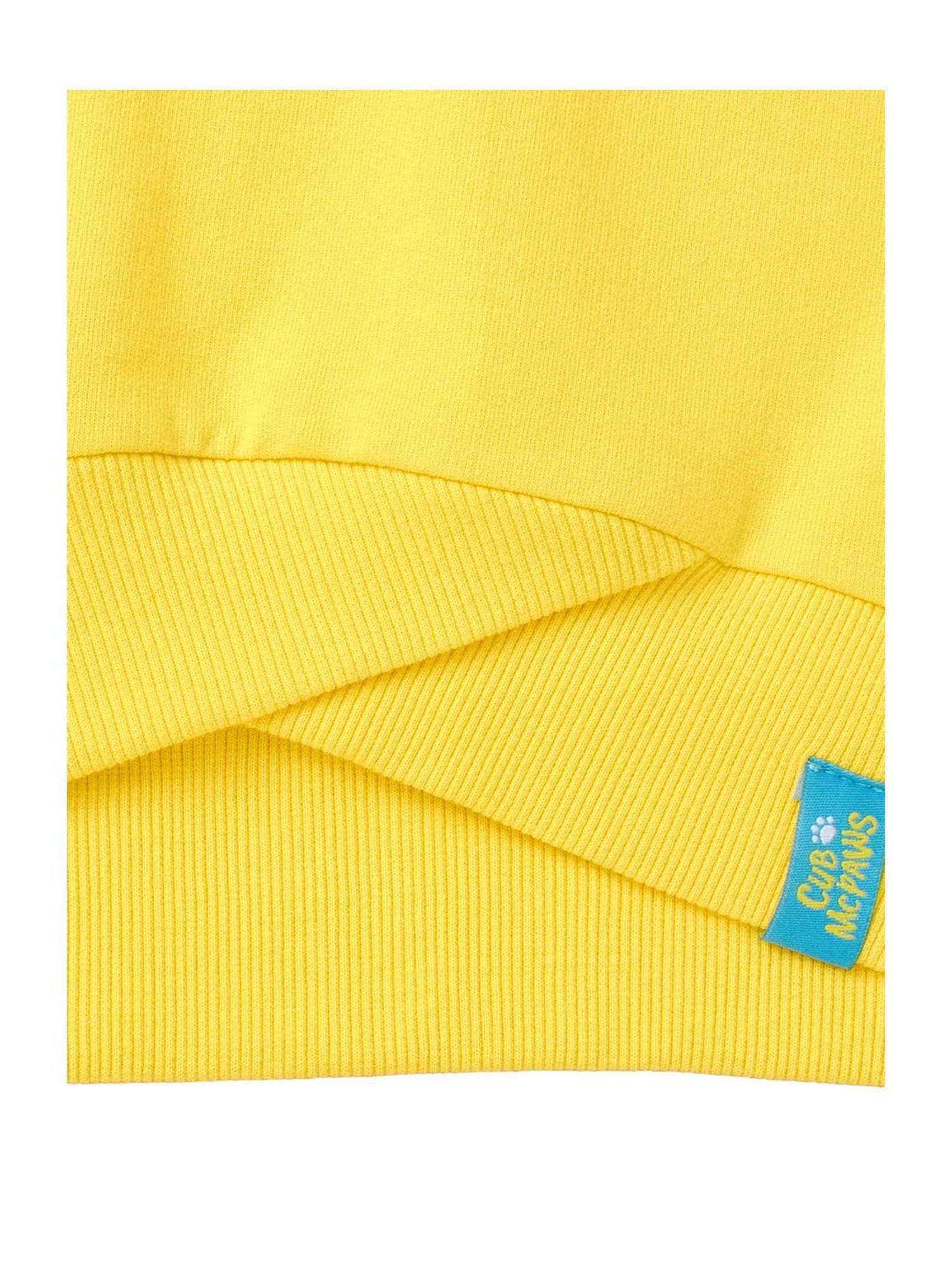 Cub McPaws Kids Yellow Cotton Printed Full Sleeves Sweatshirt