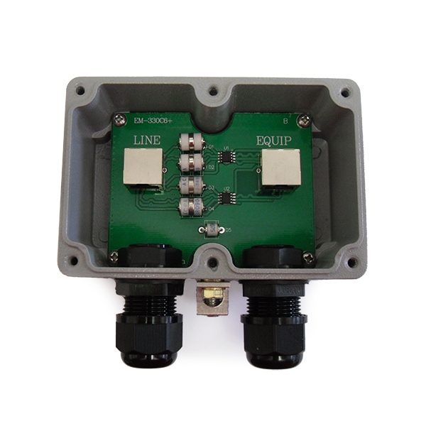 Waterproof Outdoor Ethernet Surge Protector - PoE Gigabit 1000 Mbs Thunder/Lightning Protection