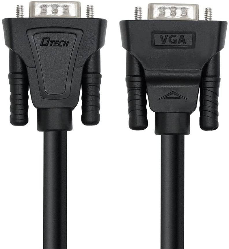 cables direct online 15ft svga + audio monitor cable, male to male 1080p super vga display cord for pc projector laptop tv