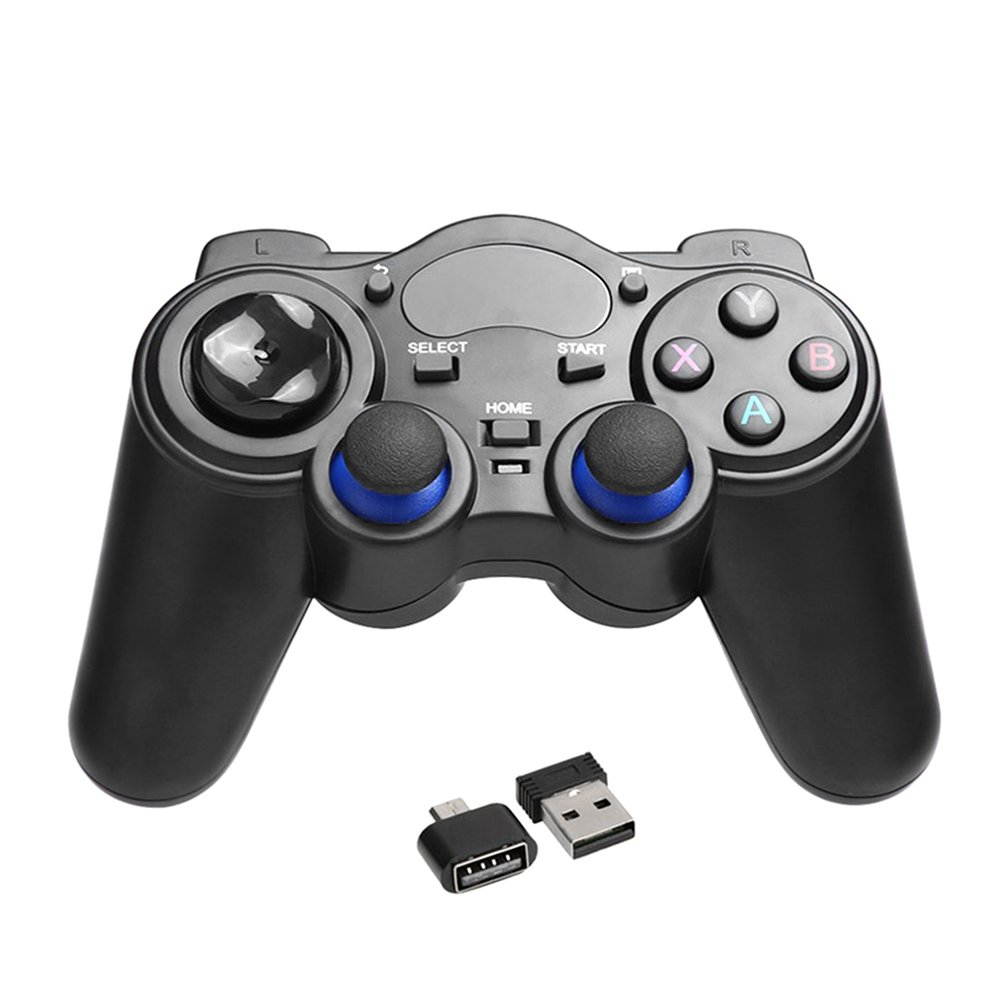2.4GHz Wireless Game Controller Handle Gamepad Joystick With OTG Converter