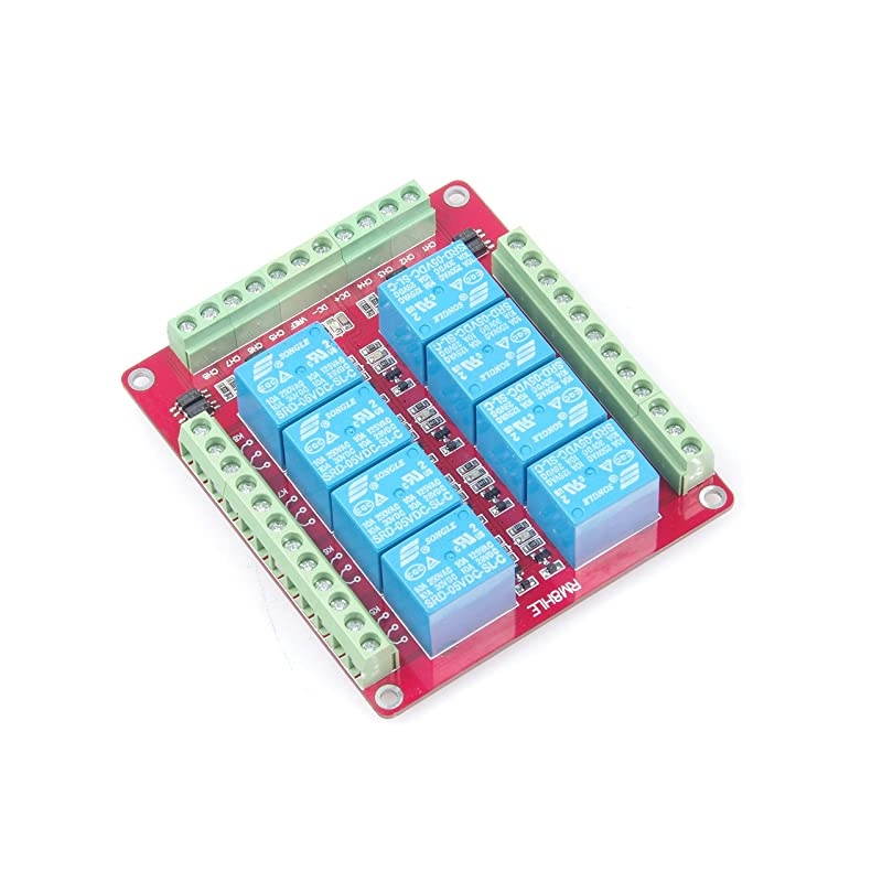 DC 5V 8-Channel 10A Relay Control Module Bi-Directional Isolated Control Module High Low Level Trigger (DC 5V, 10A 8-Channel)