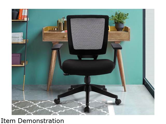 Qwork Ergonomic Mesh Task Chair Adjustable Height & Tilt for Comfort, Thick, Compact Seat Cushion, Smooth-Glide Wheels Office Chair