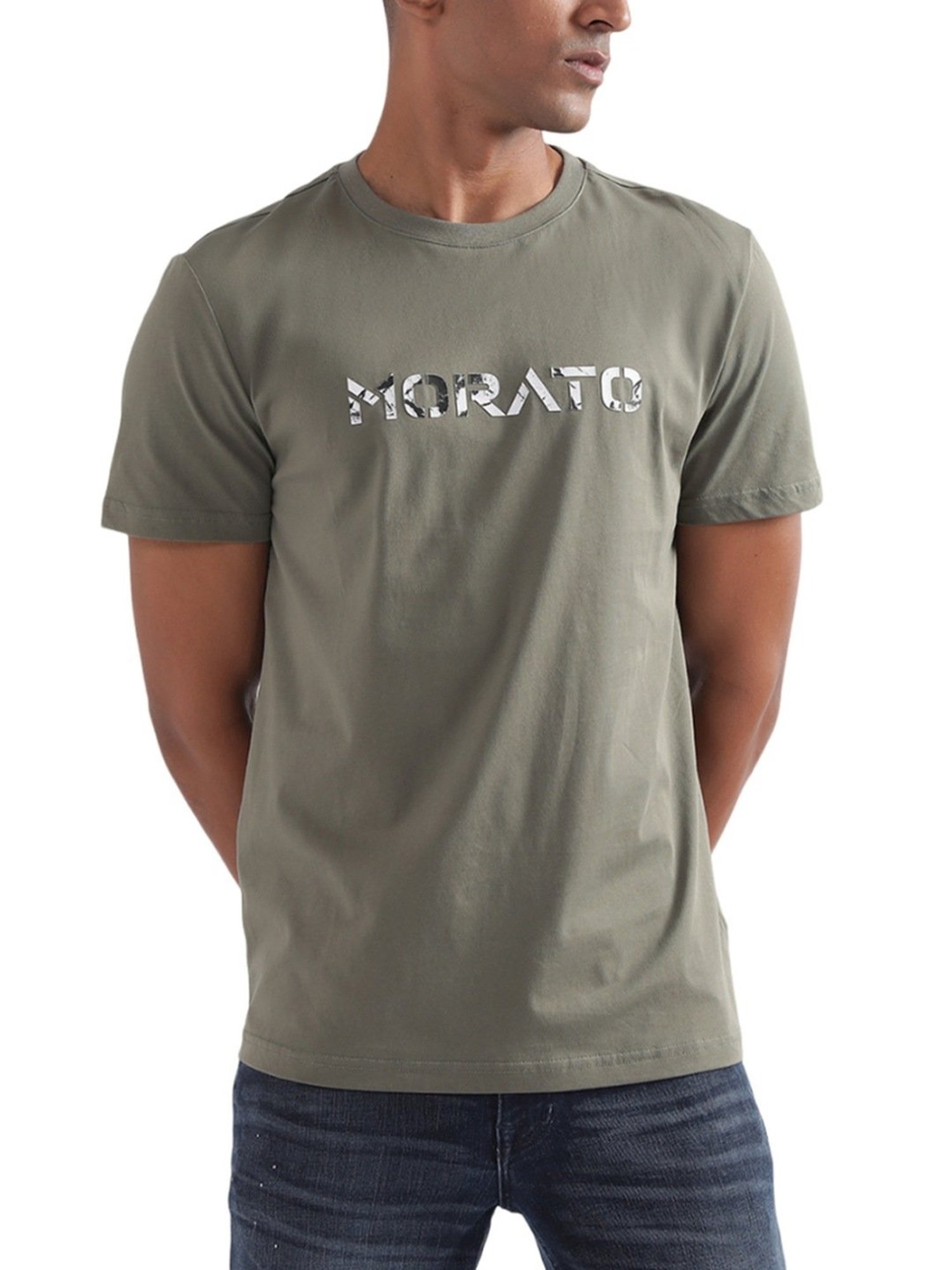 Antony Morato Sage Green Cotton Slim Fit T-Shirt