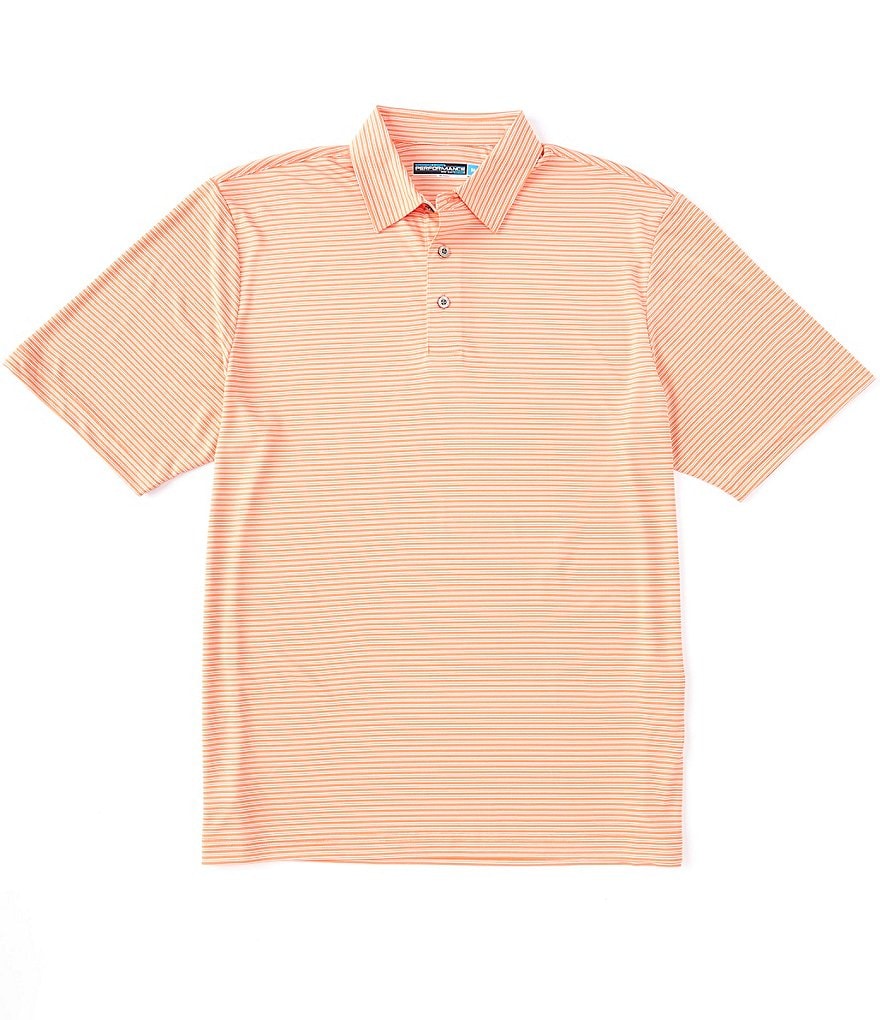Roundtree & Yorke Performance Short-Sleeve Mini-Striped Polo