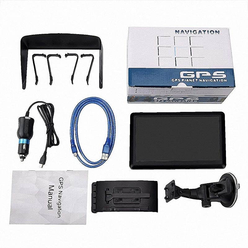 GPS, 7 inch Portable 8GB Navigation System for s, Lifetime Map Updates, Real Voice Turn-to-Turn Alert Vehicle GPS Sat-Nav Navigator, On-Dash Mount