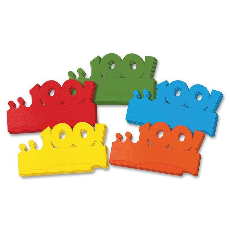 Creativity Street Bright 100! Paper Crowns - 100 - 25/Pack - Assorted