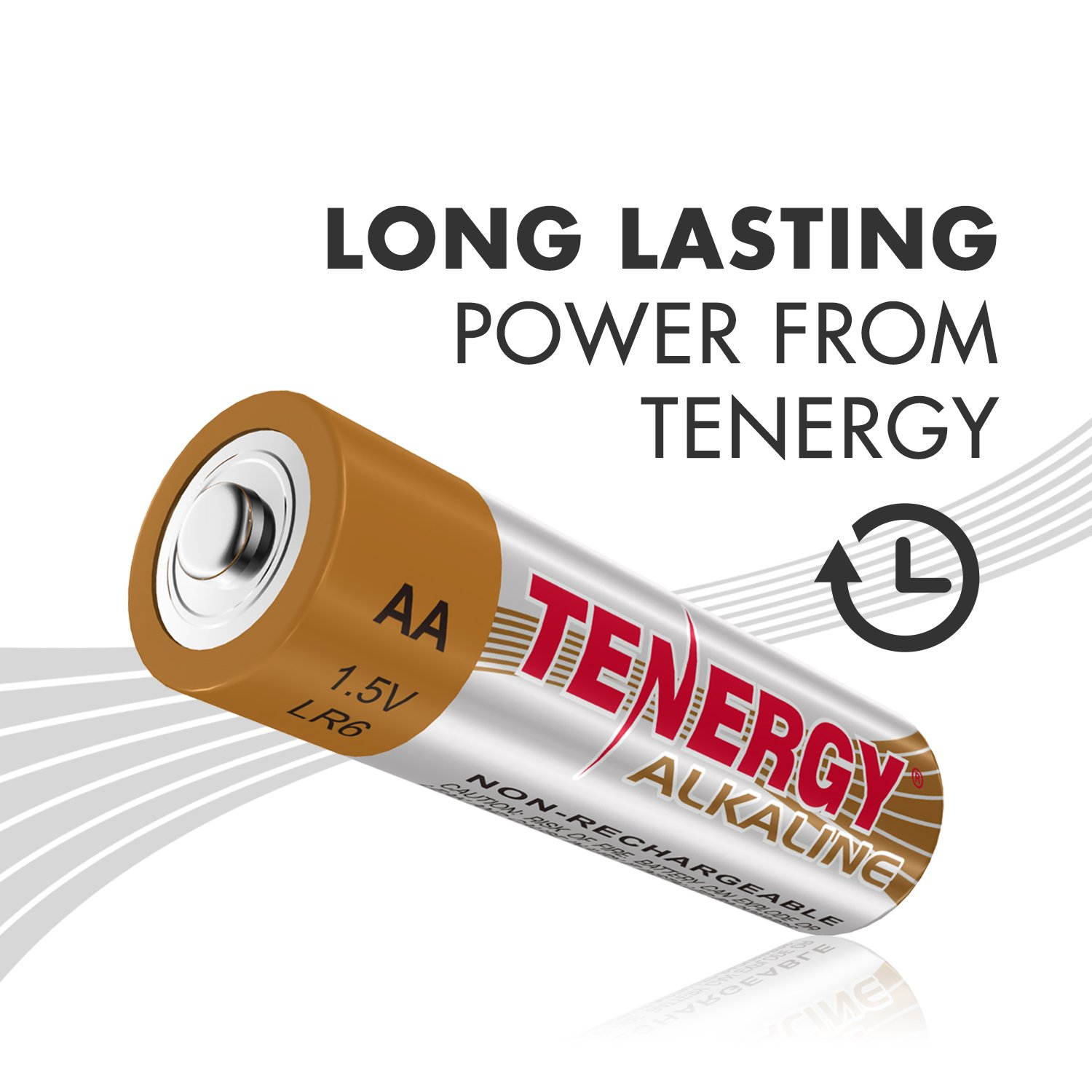 1 Box: 24pcs Tenergy AA Size (LR6) Alkaline Batteries