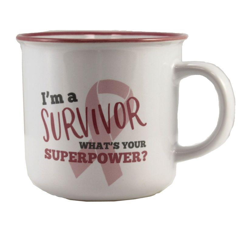 Tabletop 3.75" I'm A Survivor Mug Breast Cancer Pink Ribbon Burton & Burton  -  Drinkware
