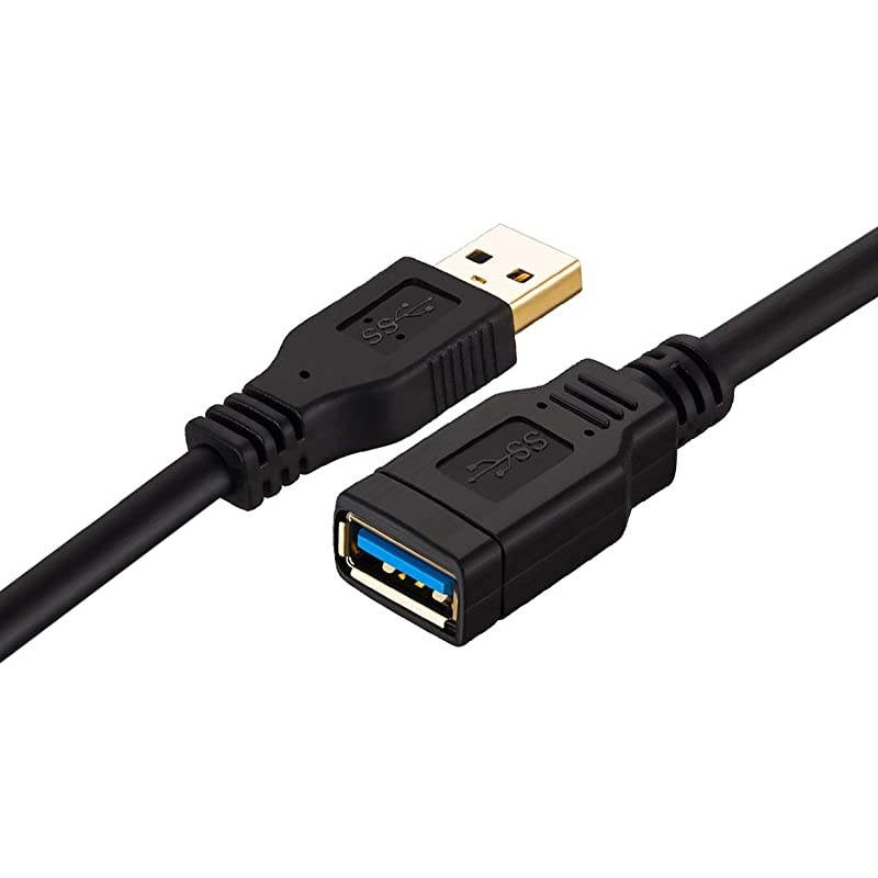 Short USB 3.0 Extension Cable 2 ft, USB 3.0 Super Speed Type A Male to Female USB Extension Cord for USB Flash Drive, Card Reader, Hard Drive, Keyboard,Playstation, Xbox, Oculus VR, Printer, Ca