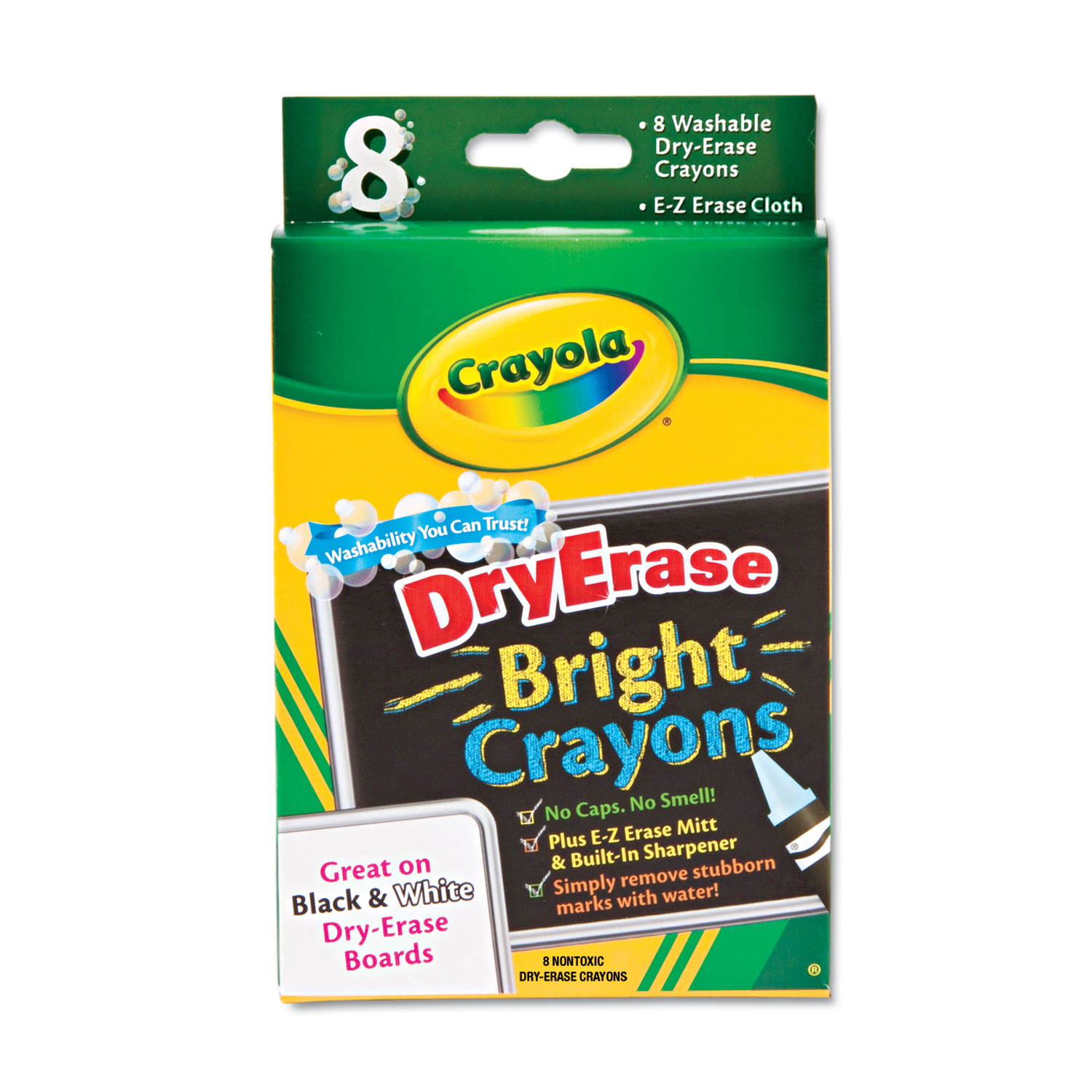 Crayola Washable Dry-Erase Crayons-Bright 8/Pkg