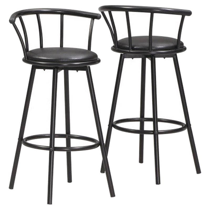 2pc 36"H Barstools Swivel Metal Black - EveryRoom