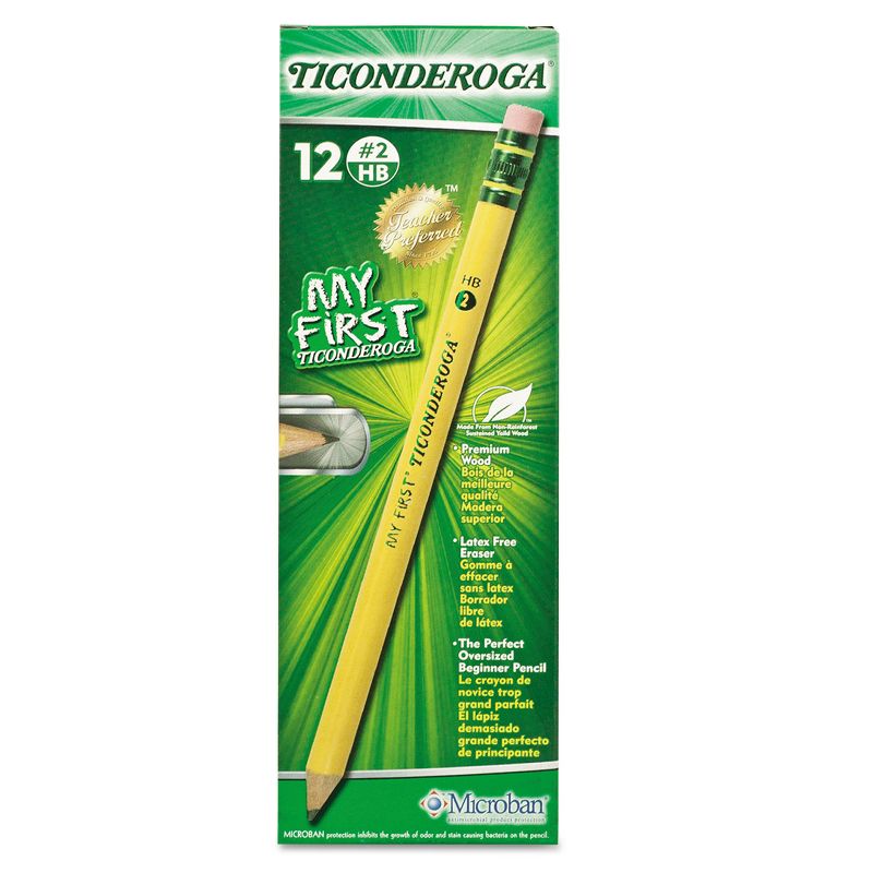 My First Ticonderoga Woodcase Pencil HB #2 Yellow 1 Dozen 33312