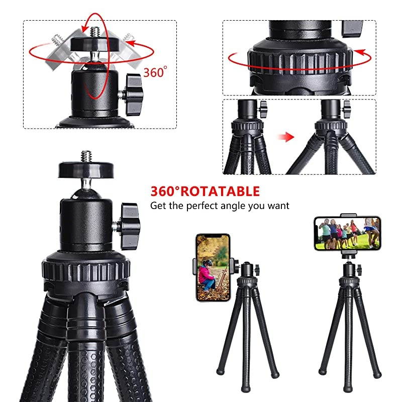 Tripod,Portable and Flexible Tripod Stand with Wireless Remote and Cell Tripod,Compatible with i/Android ,Camera,Sports Camera GoPro
