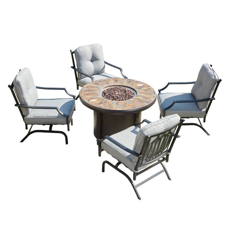 5pc Deep Seat Patio Fire Conversation Set - Patio Festival