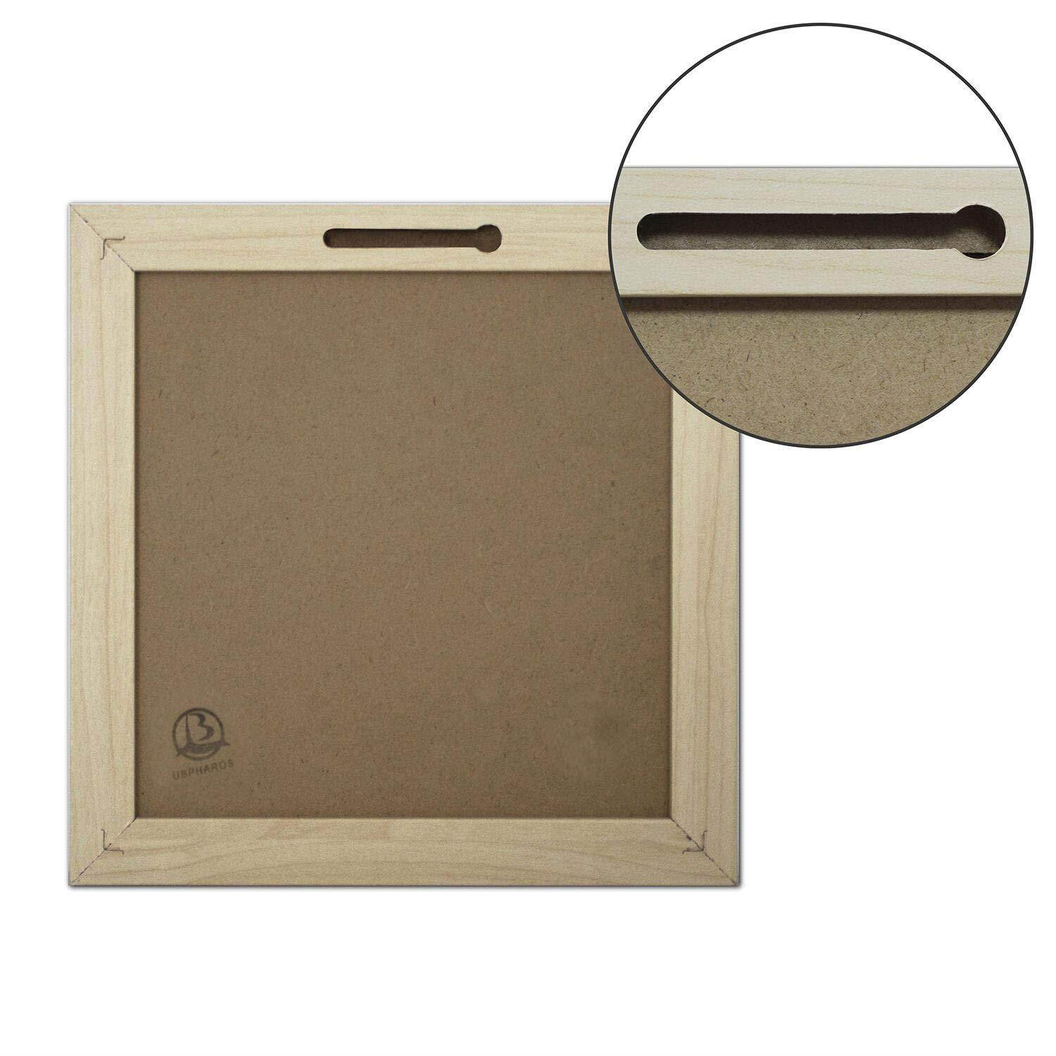 USPHAROS Black Felt Letter Board 8x8 inches - Changeable Wooden Message Boards Include Oak Frame & 183 White Letters - Great for All Occasion (Black, 8"x8")