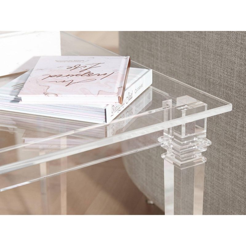 55 Downing Street Tustin 21 1/2" Square Clear Lucite Acrylic End Table