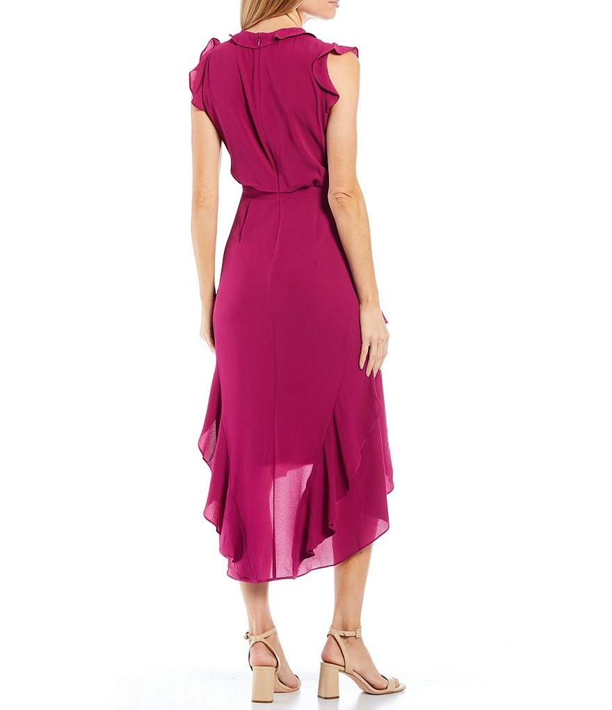 Jkara Petite Size V-Neck 3/4 Sleeve Beaded Bodice Gown