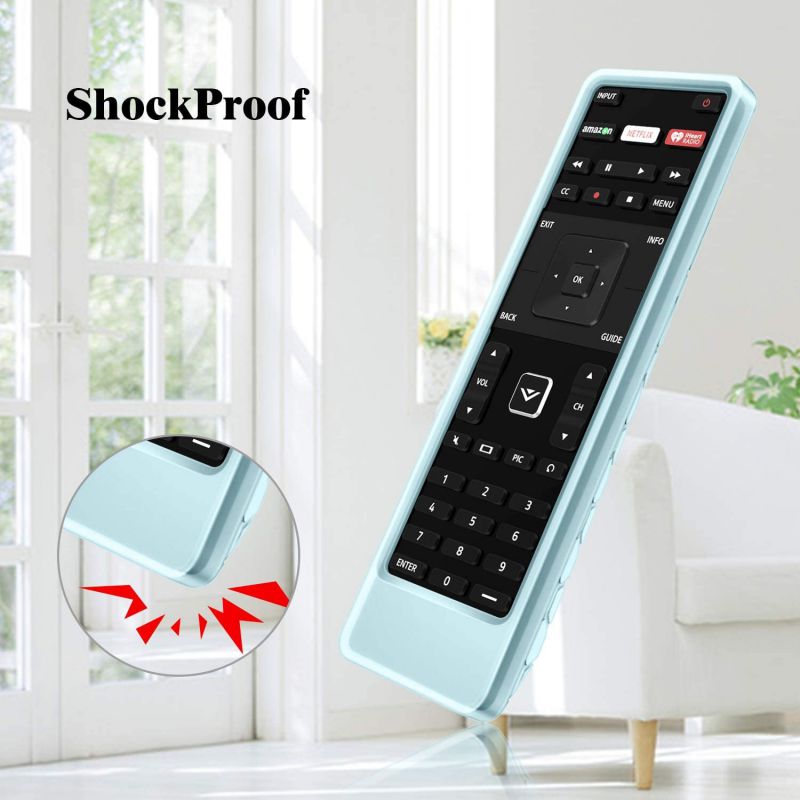 Fintie Remote Case for Vizio XRT122 Smart TV Remote, CaseBot (Honey Comb) Lightweight Anti-Slip Shockproof Silicone Cover for Vizio XRT122 LCD LED TV Remote Controller, Blue Glow in The Dark