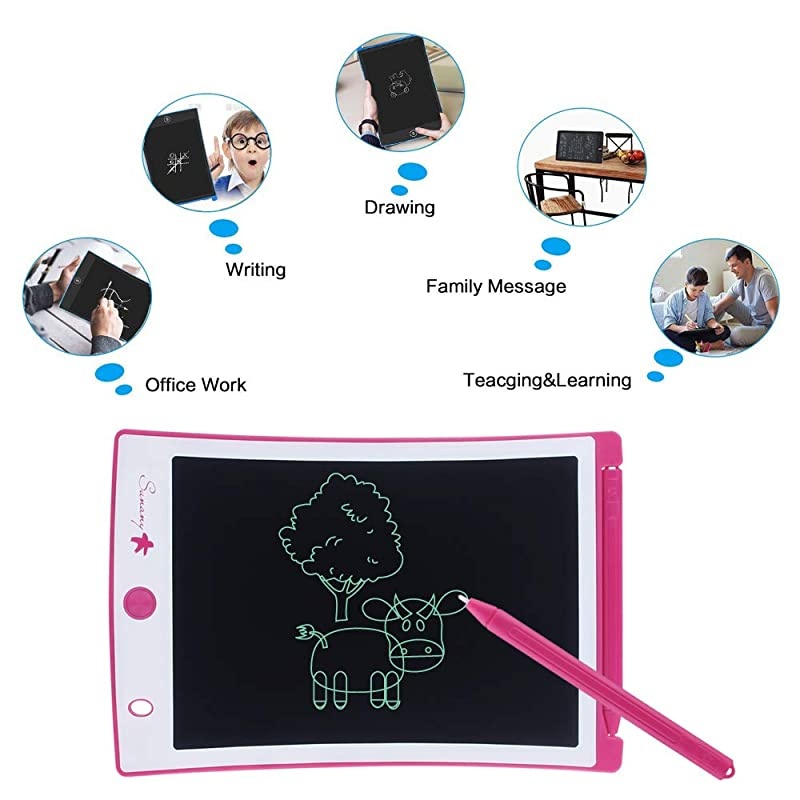 LCD Writing TabletElectronic Writing Drawing Board Doodle Board 85 Handwriting Paper Drawing Tablet Gift for Kids and Adults at HomeSchool and Office Pink
