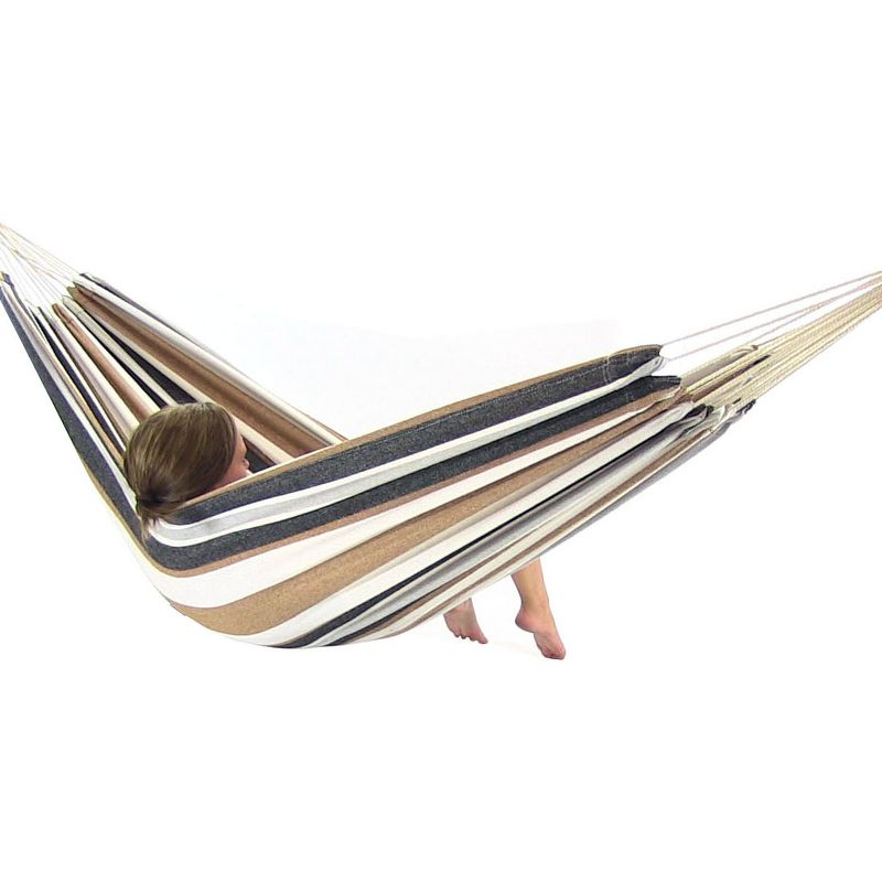 Sunnydaze Large Double Brazilian Hammock with Universal Stand - 450 lb Weight Capacity - Calming Desert