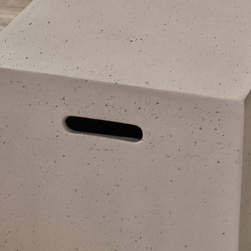 Aidan Rectangle 40" Lightweight Concrete Gas Fire Pit - Light Gray - Christopher Knight Home