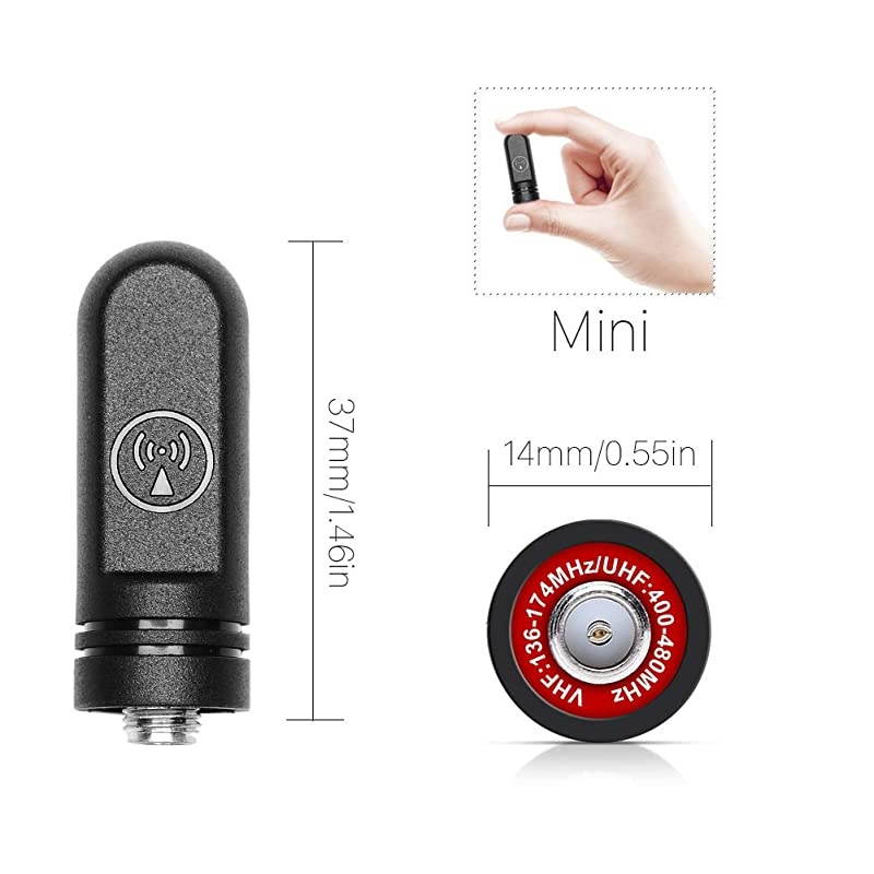 Mini SMA-Female Antenna VHF UHF 144/430Mhz for BaoFeng BF-F8HP UV-82HP BF-888S UV-5R UV-82 UV-82C UV-5X3 DMR-6X2 DM-1701 DM-1801 DM-5R GT-3WP H-777 Radios(1.8'' 8W NK-761M)