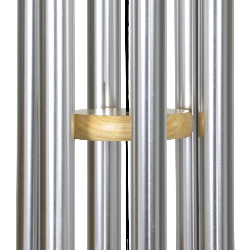 Large Metal and Wood Wind Chime Silver - Exhart