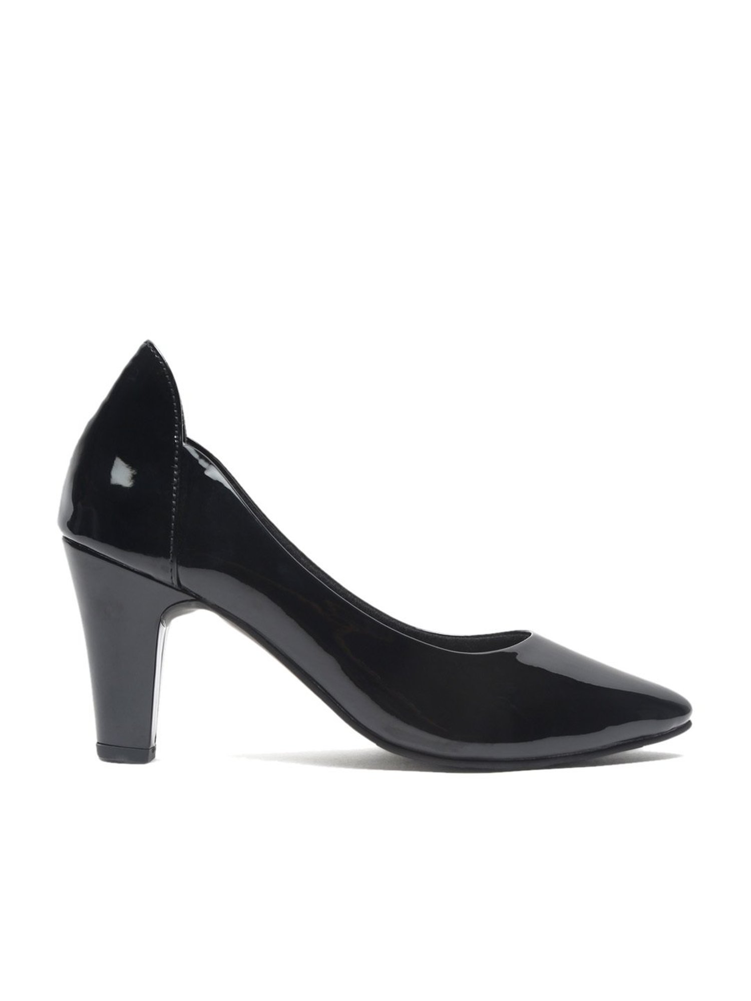 Flat N Heels Women's Black Formal Pumps