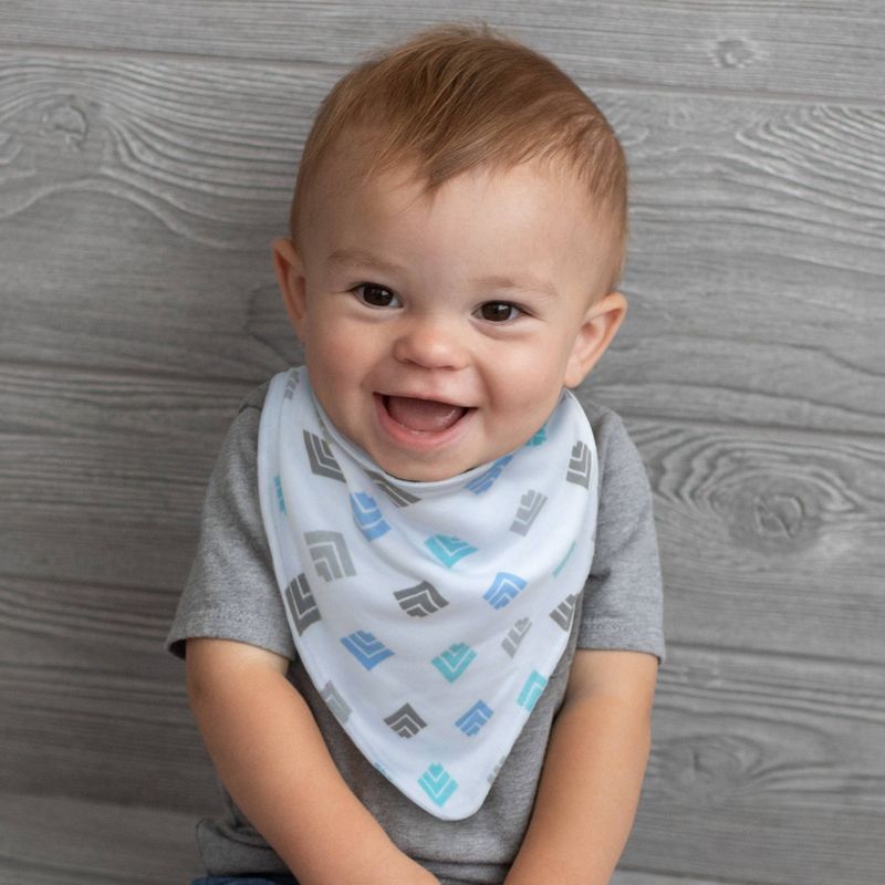 Neat Solutions Interlock/Knit Terry Bandana Bib Set - Blue Arrowhead - 3pk