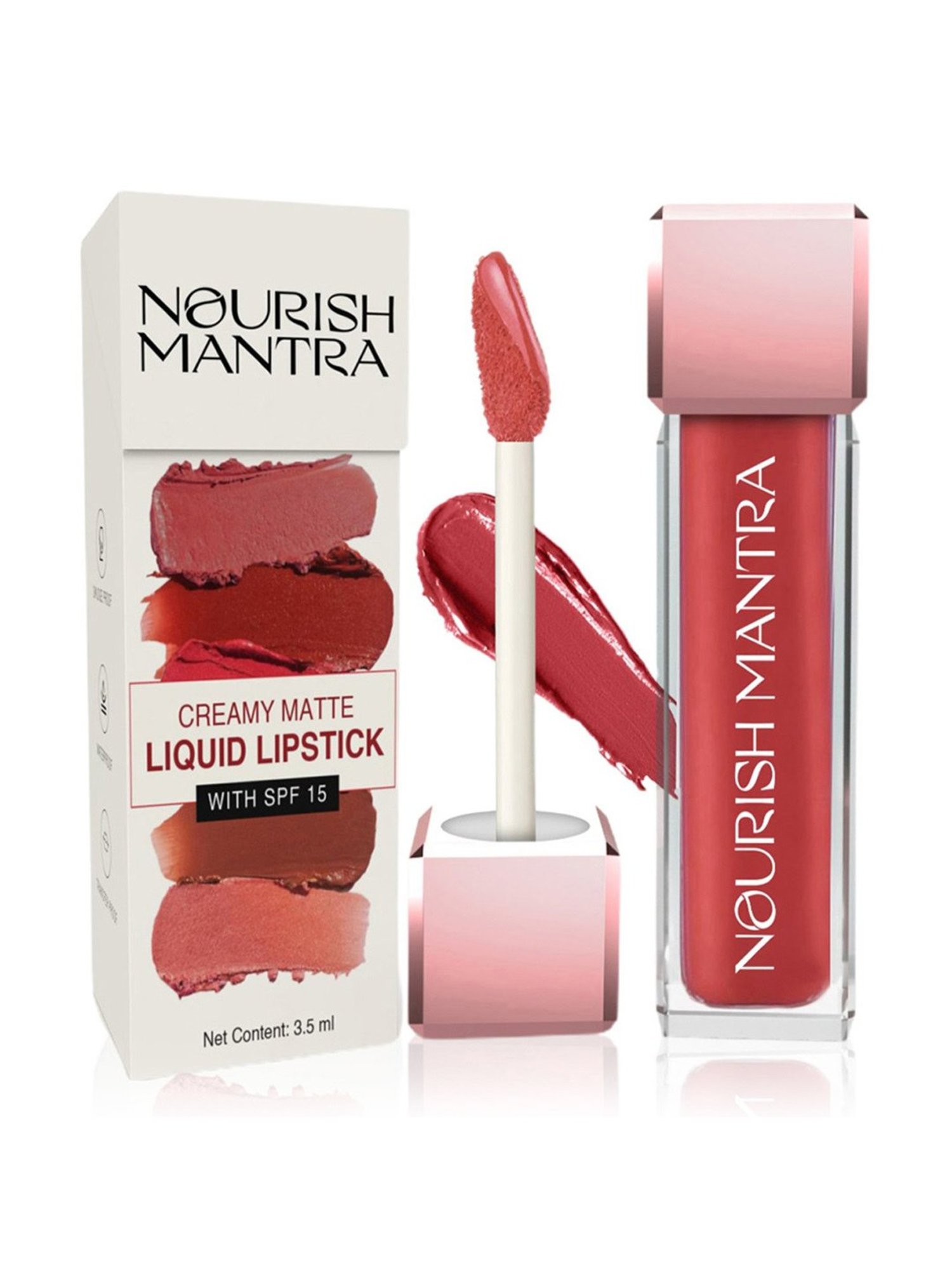 Nourish Mantra Creamy Matte Liquid Lipstick with SPF 15 Khilkhilata Coral - 3.5 ml