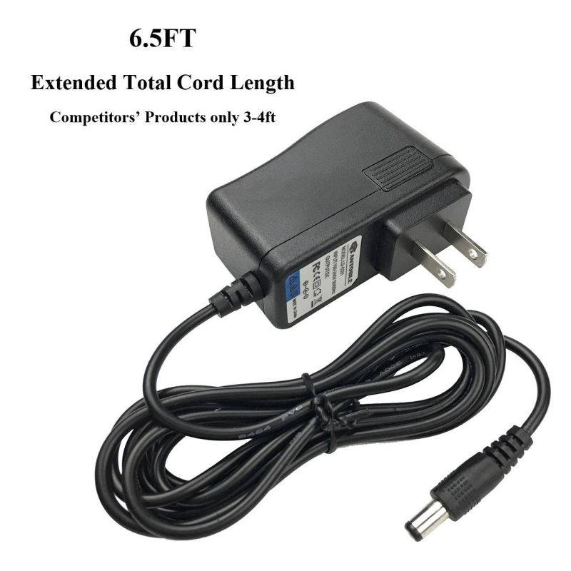 6.5ft Cord AC Adapter Charger for Brother AD-24 AD-24ES AD-20 AD-30 AD-60 P-Touch Labeler Label Maker Spare Power Supply