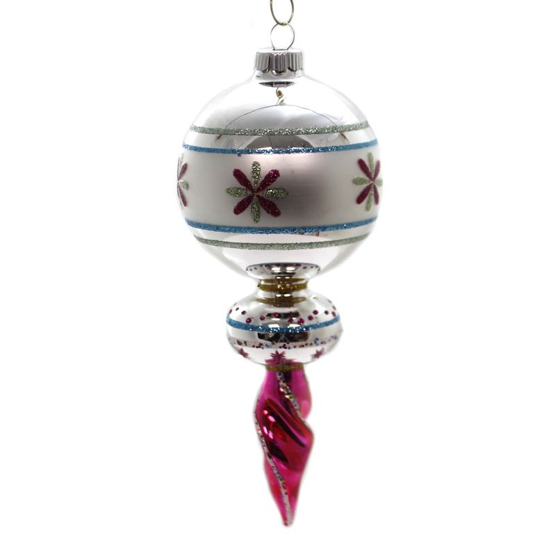 Shiny Brite 7.0" Vc One Ball Drop W/ Reflector Vintage Celebrations Ornament  -  Tree Ornaments