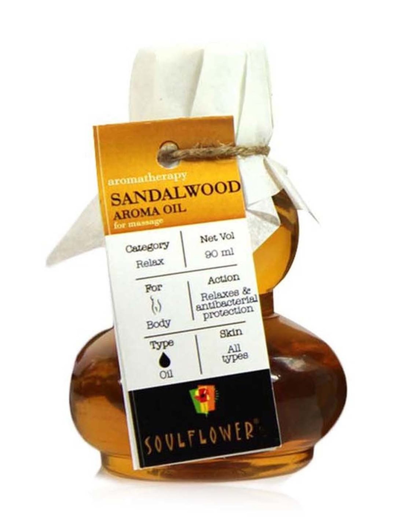 Soulflower Sandalwood Aroma Massage Oil - 90 ml