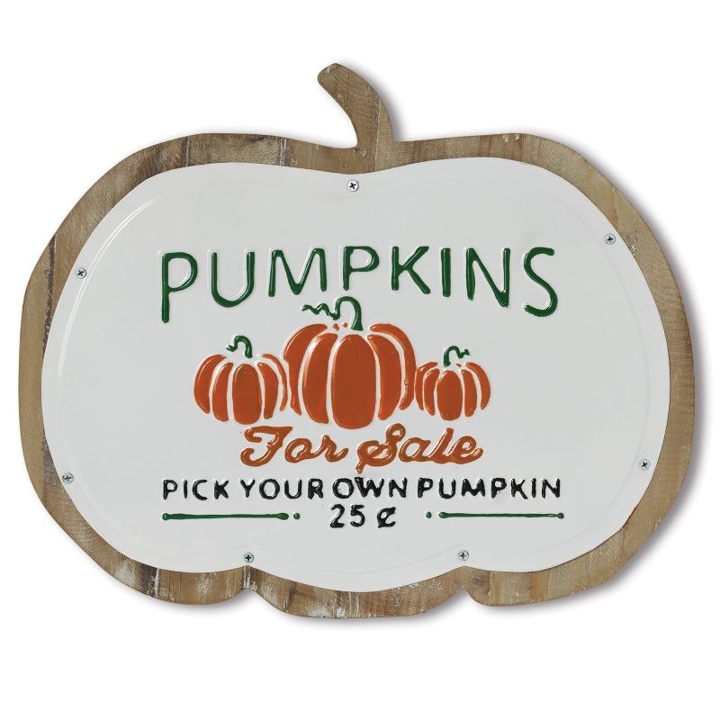 Gerson International 18.3-Inch Long Metal and Wood "Pumpkins" Wall Art