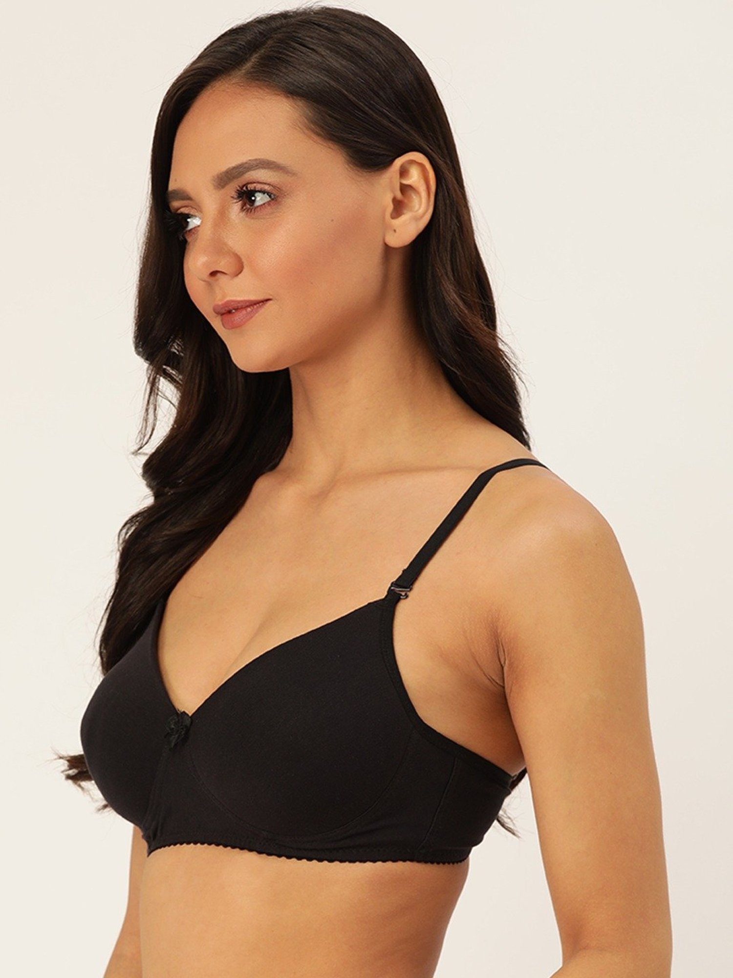 Lady Lyka Black Non Wired Padded T-Shirt Bra