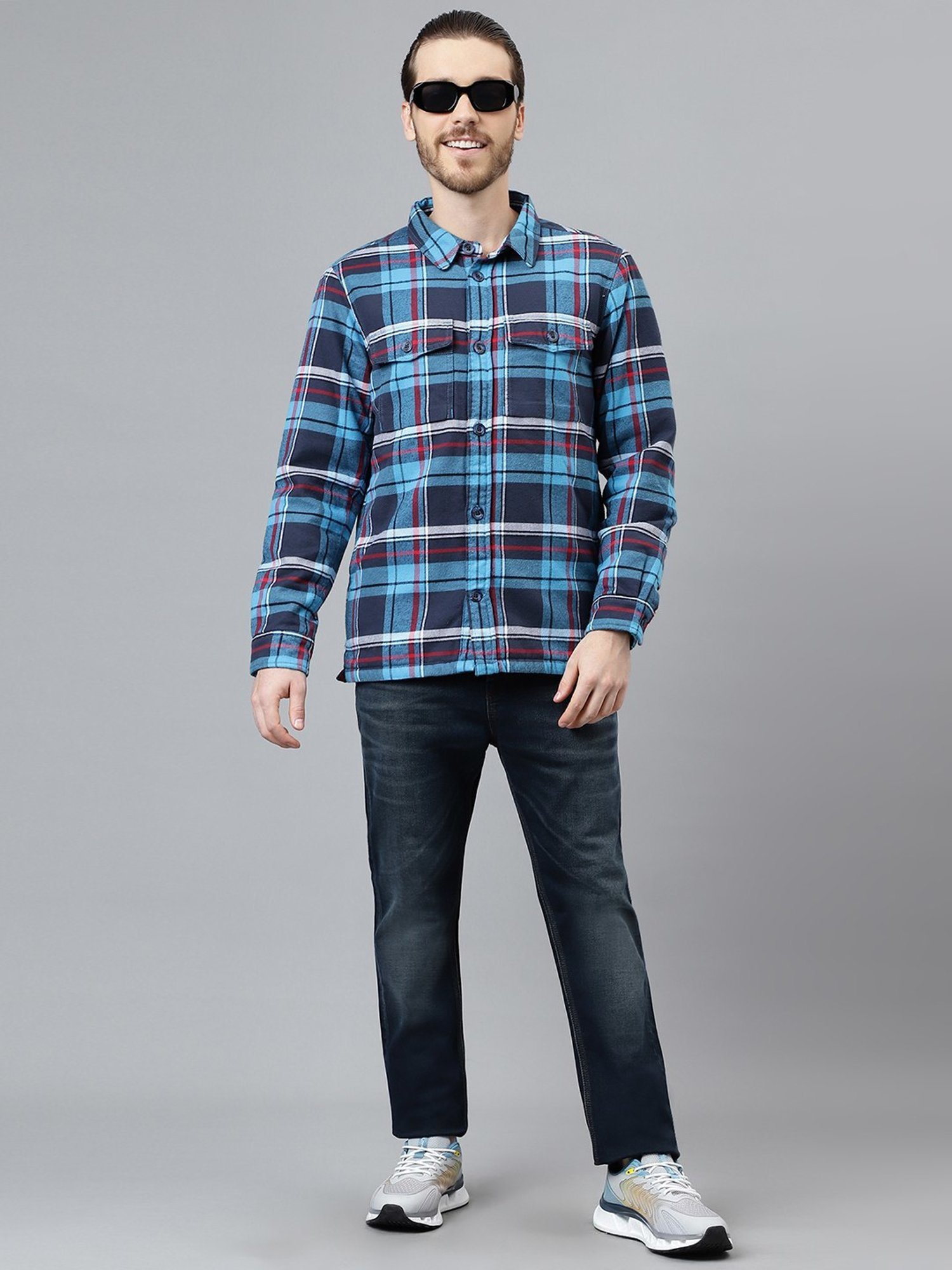 Woodland Purple Cotton Regular Fit Jeans