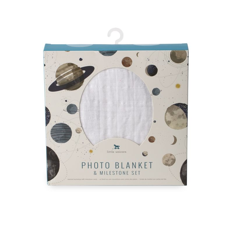 Little Unicorn Photo Blanket & Mileston Card Set - Planetary