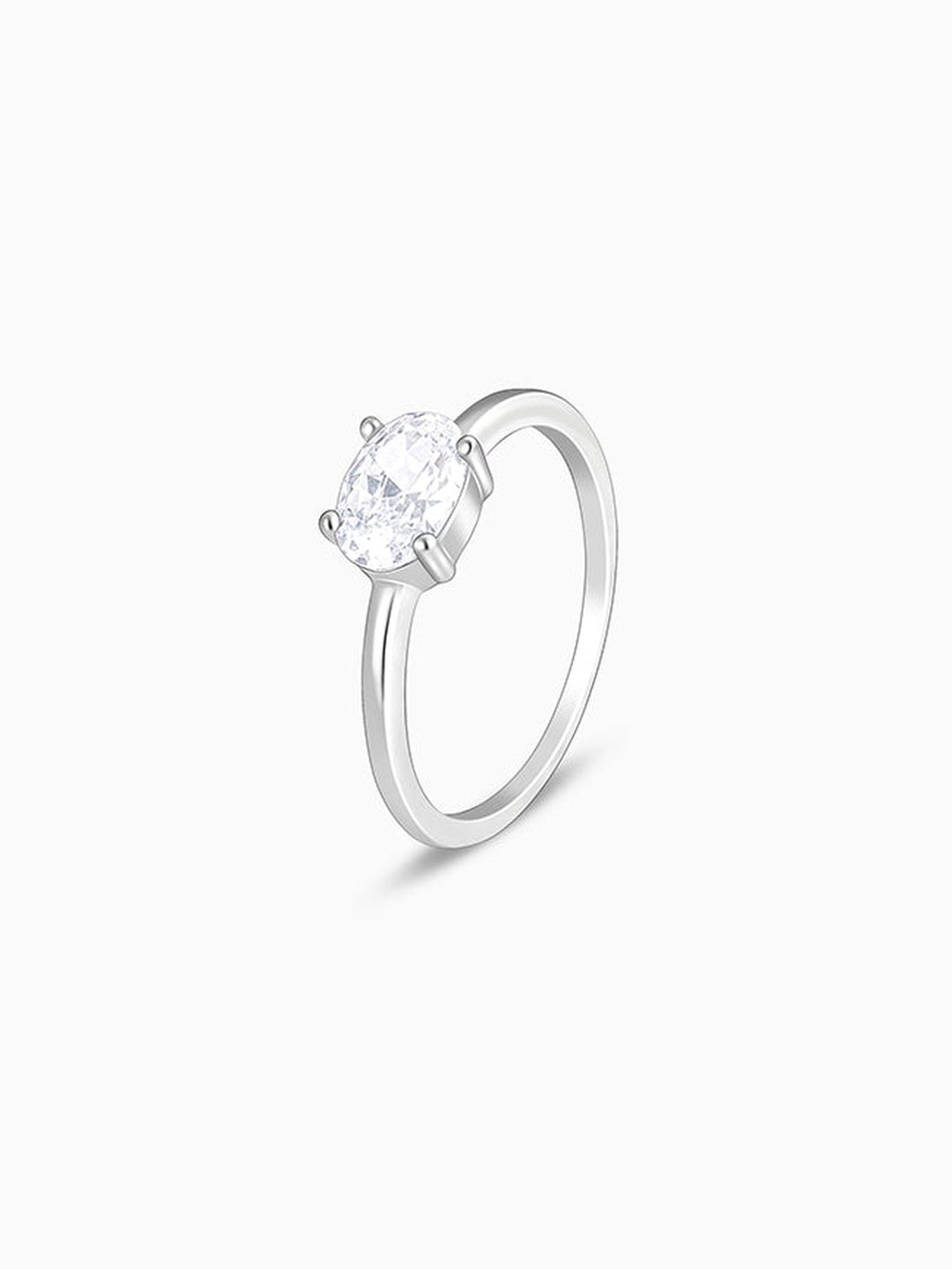 GIVA 925 Silver Ethereal Solitaire Ring for Women & Girls