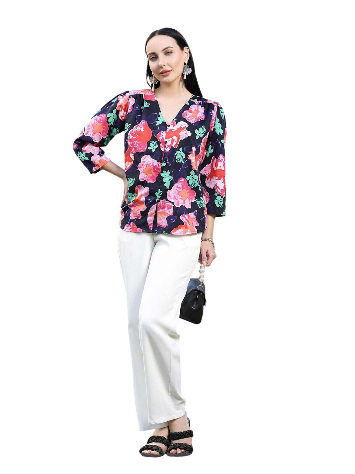 Melon by PlusS Black Printed Top