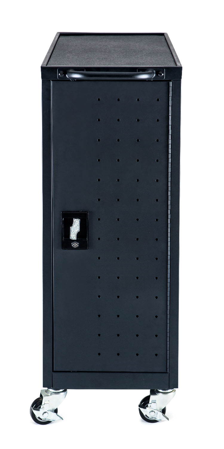 Luxor Black 12 Laptop Charging Cart Includes Electrical Outlets