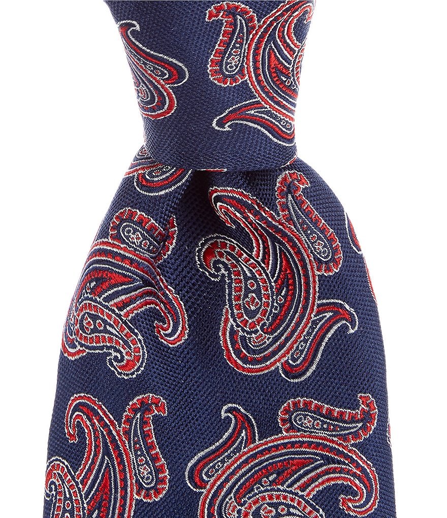Roundtree & Yorke Luma Paisley Traditional 3 3/8#double; Silk Tie