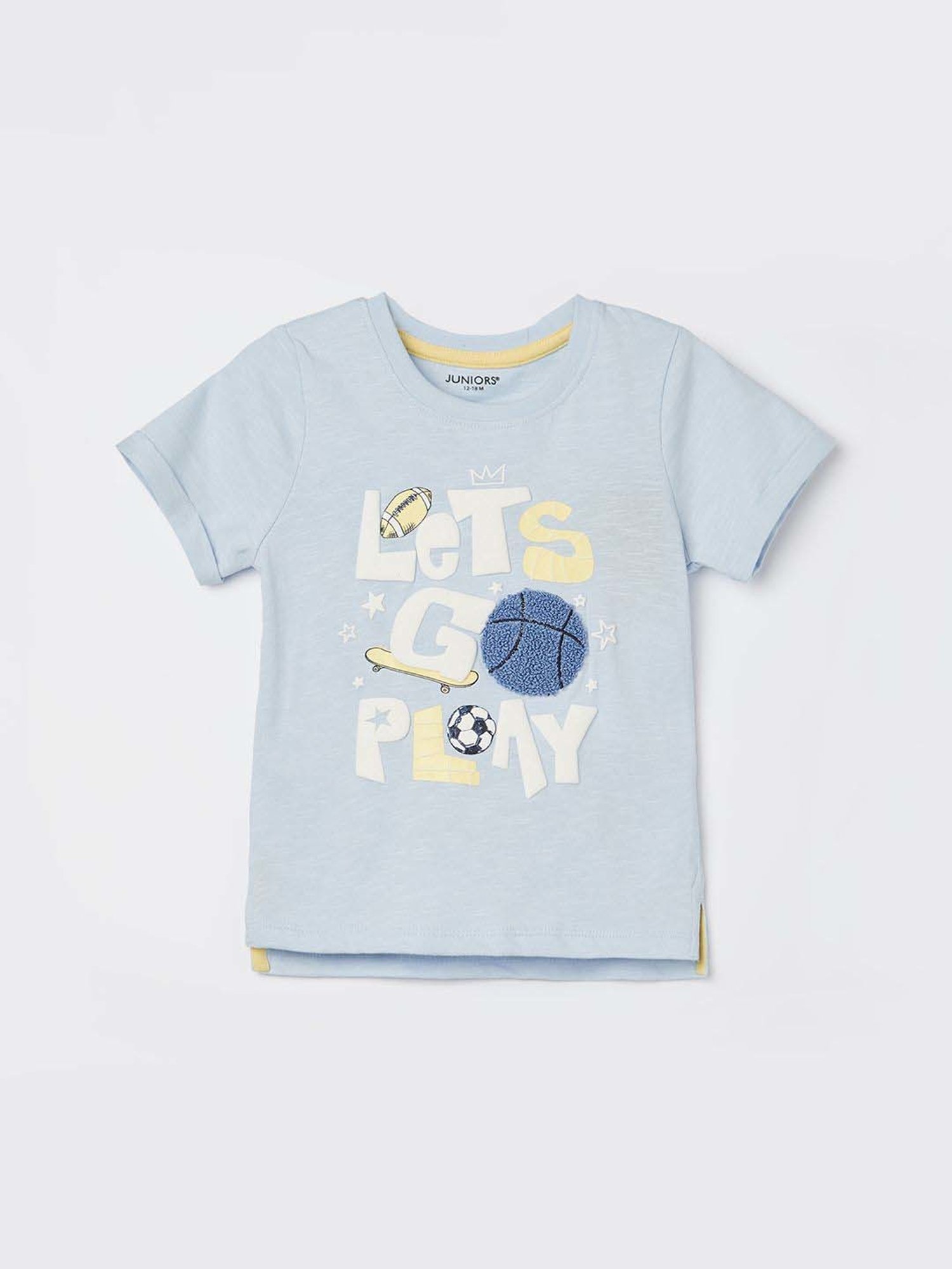 Juniors by Lifestyle Boys Blue Cotton Embroidery T Shirt