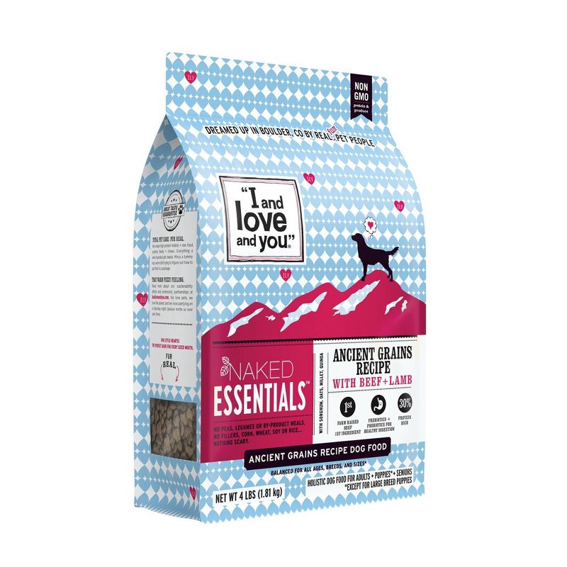 I and Love and You Naked Essentials Ancient Grains with Beef & Lamb Holistic Dry Dog Food - 4lbs