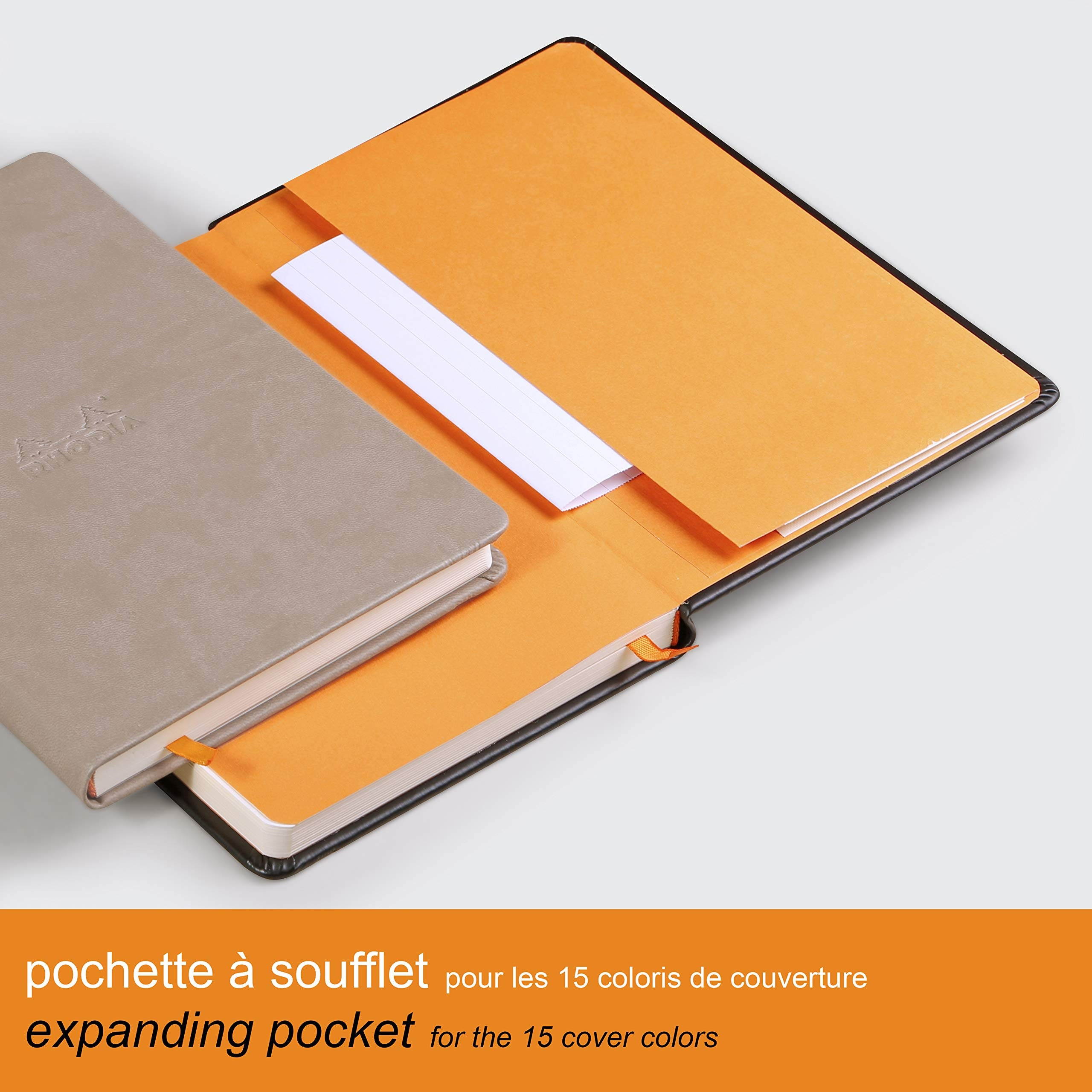 Rhodia Rhodiarama A5 Webnotebook, 5.5 in x 8.25, Lined - Orange (118755)