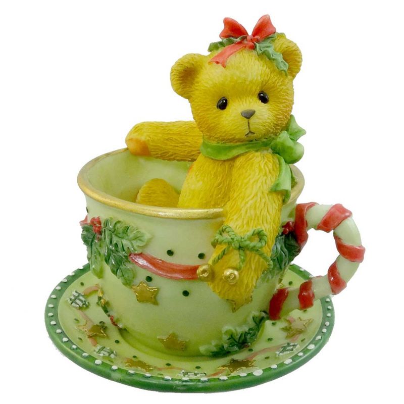 Cherished Teddies Jean Cup Full Of Peace Teddy Bear Teacup Christmas St2  -  Decorative Figurines